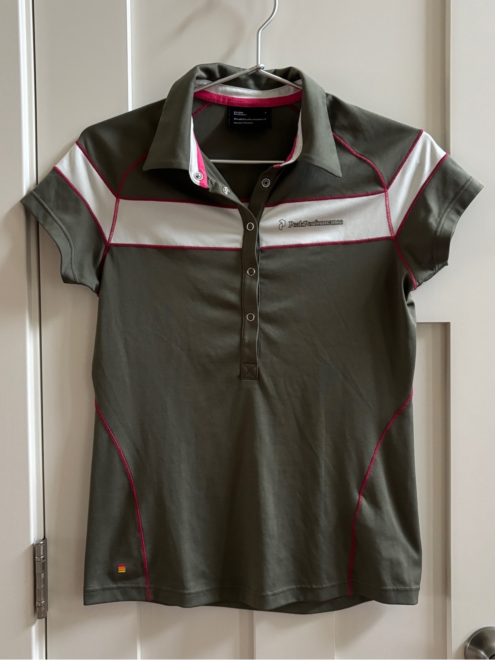 Peak Performance Golf Polo Shirt Short Sleeve Olive Green size S